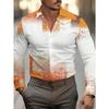 Casual Men's Digital Print Coded Long Sleeve Shirt