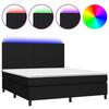 Maison Exclusive - Sommier à lattes de lit et matelas et LED Noir 160x200 cm Tissu