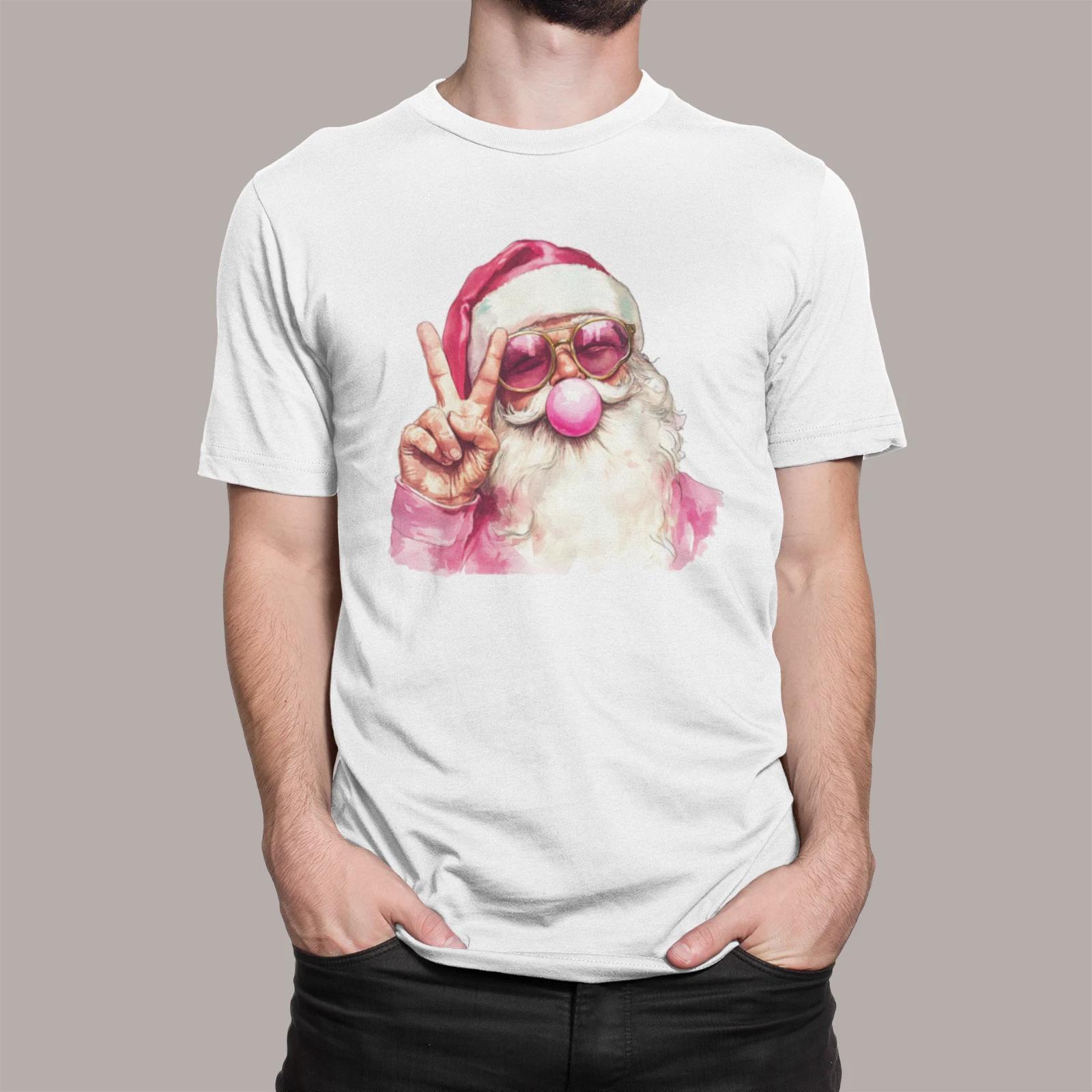 RETRO DESIGN SANTA CLAUS BUBBLEGUM T-shirt FUNNY SANTA WITH SUNGLASSES ADULT KID XXXL