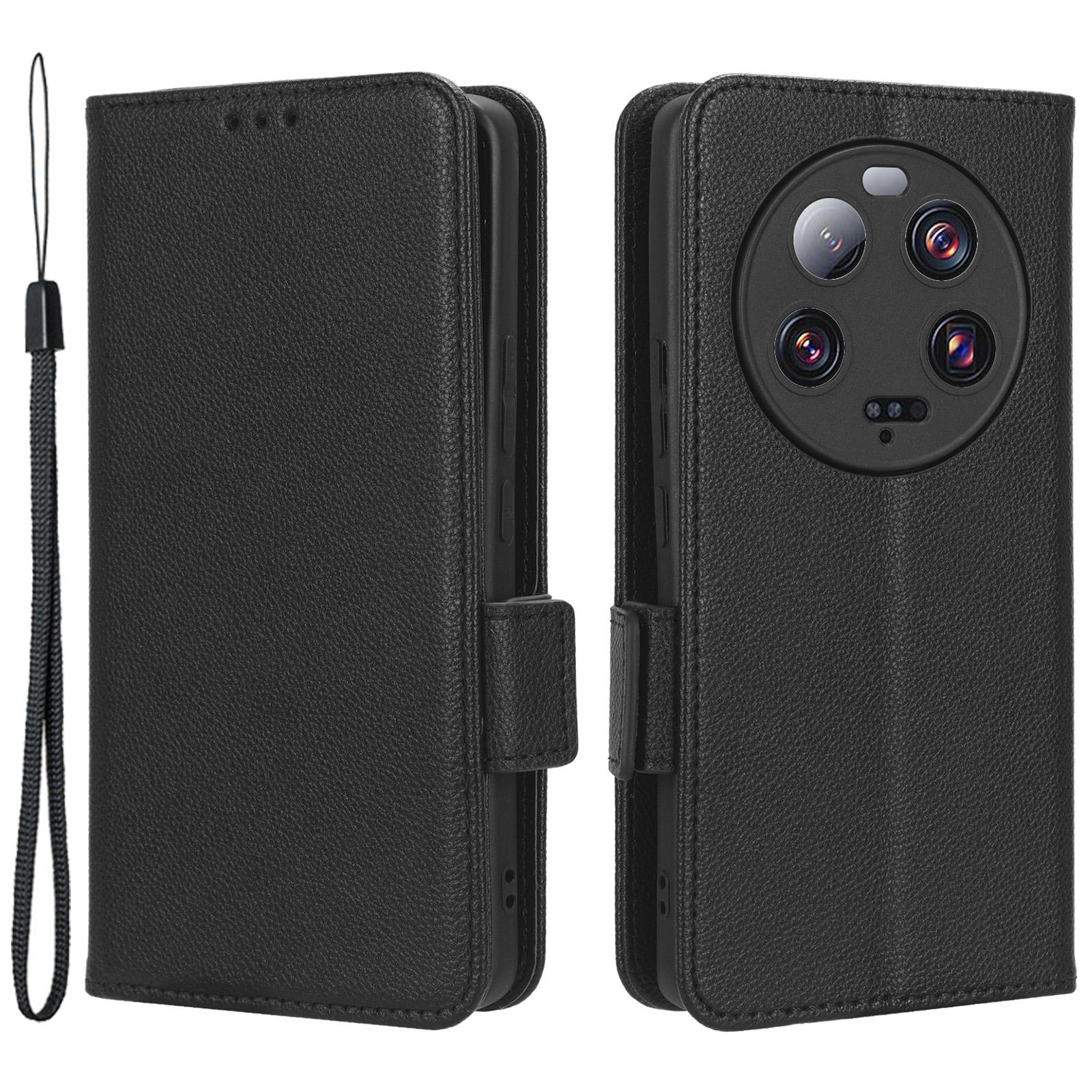 

For Xiaomi 13 Ultra Anti-drop Phone Case Litchi Texture Stand PU Leather Wallet Phone Flip Cover Black