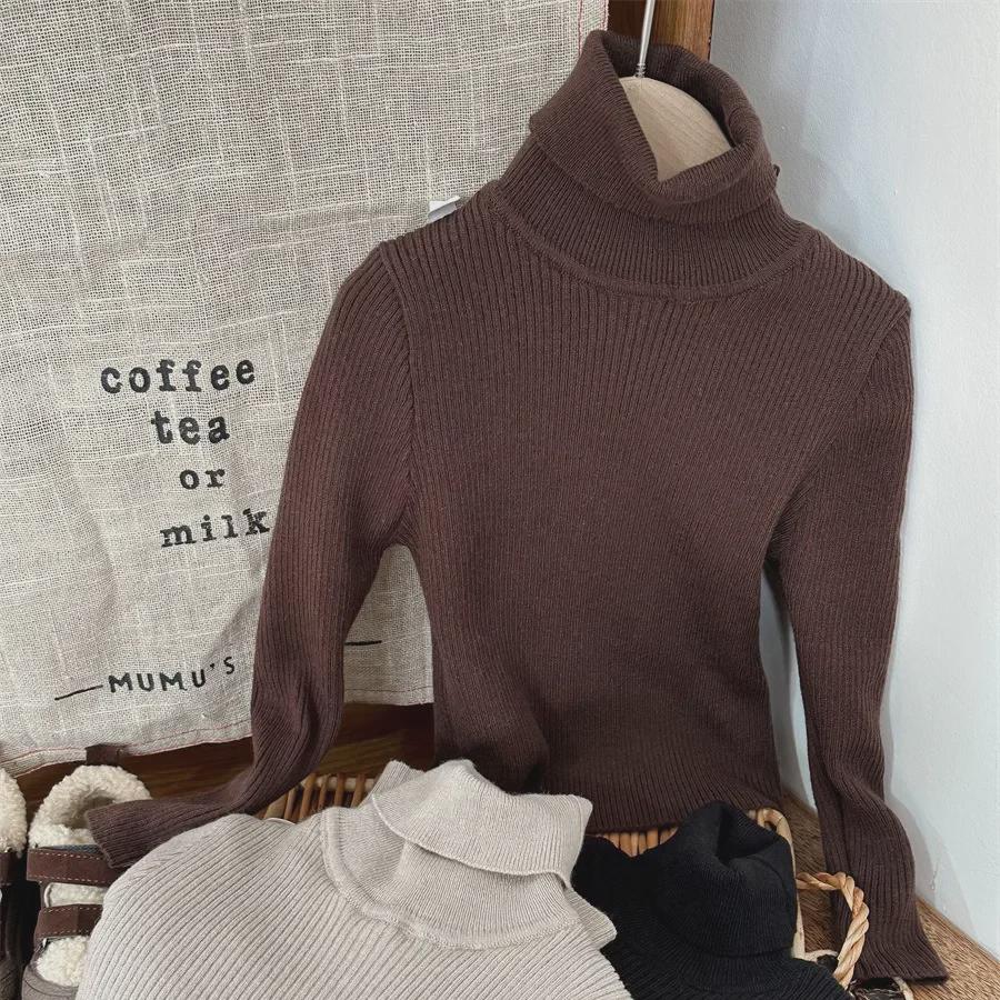 Jiaye 2023 Kinder Plüsch Rollkragen Winterpullover - Dickes, elastisches Oberteil für Jungen & Mädchen