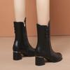 Fashion Shoes Female 2024 Hot Sale Mid-Calf Women's Boots Elegant Modern Boots Women Round Toe High Heels Buttons Side Zip Shoes Women