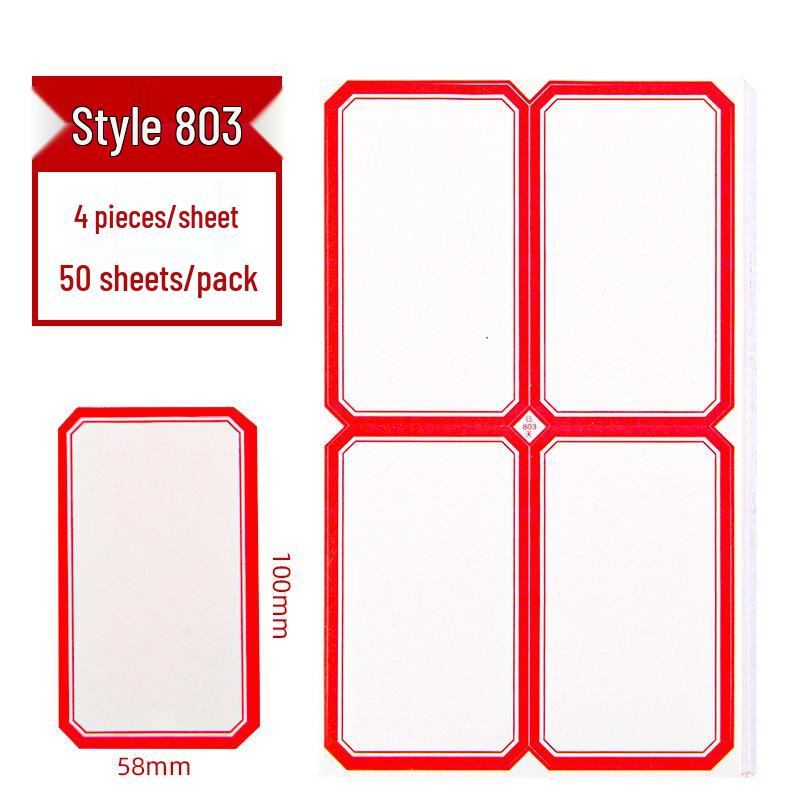 Colored Self-Adhesive Label Stickers for Handwriting, 50 Sheets - Office Use Name & Price Tags