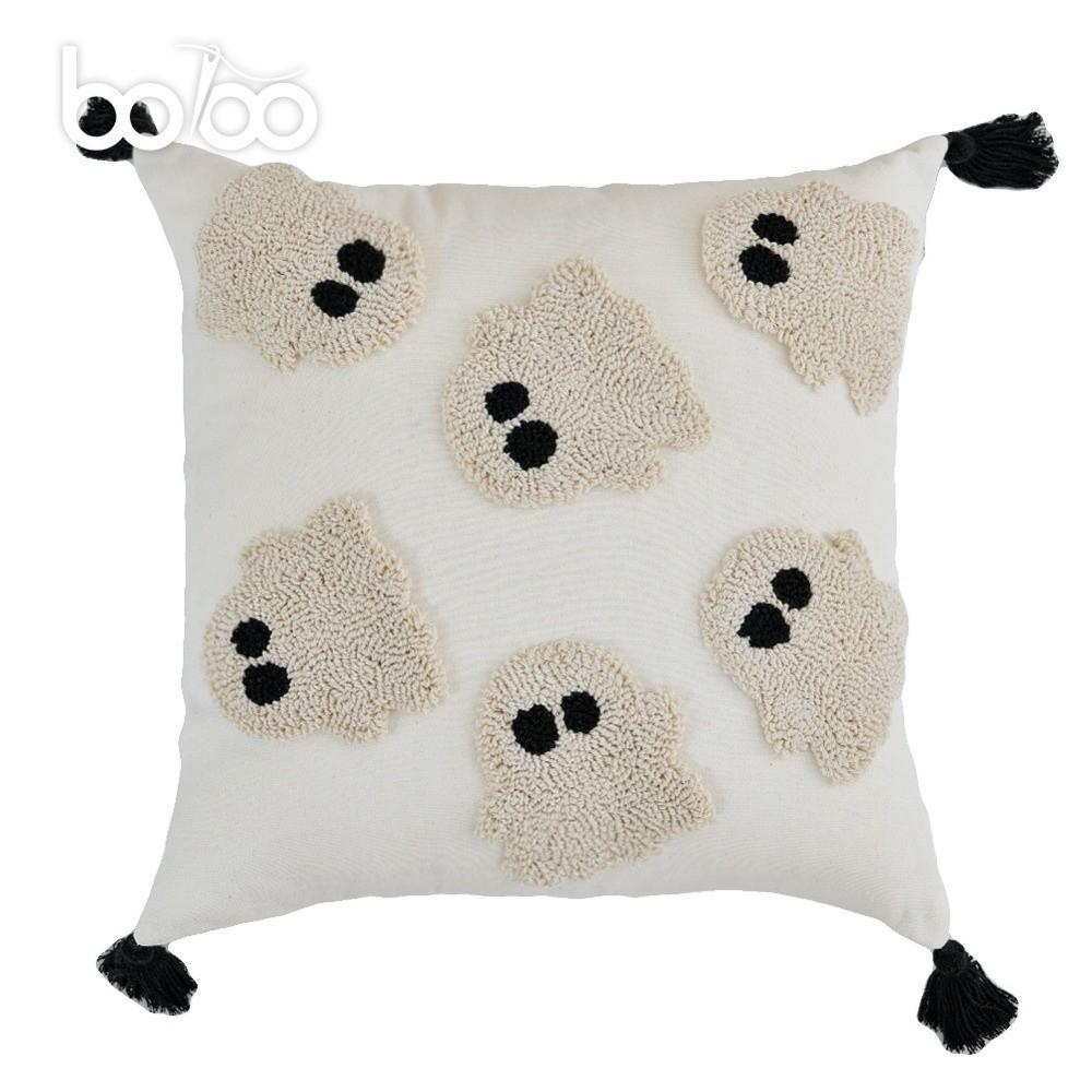 Comfortable Halloween Pillow Cover Wear Resistant Skin-friendly 3D Tufting Pillowslip Soft Texture Adorable Throw Pillowcase