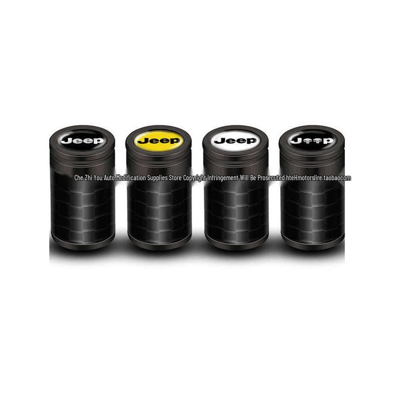 Jeep Tire Valve Stem Caps for Grand Cherokee, Compass, Wrangler, and Cherokee - Decorative Set
