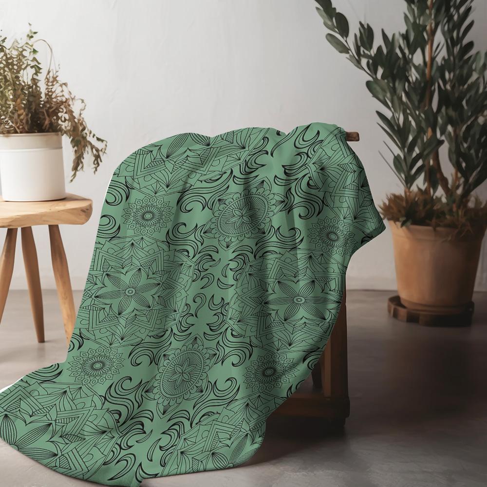 Schwarz Weiß Mandala Decke Überwurf Weich Gemütlich Dekorativ Bett Sofa Kissenbezug für Damen Teenager Kinder Geschenk