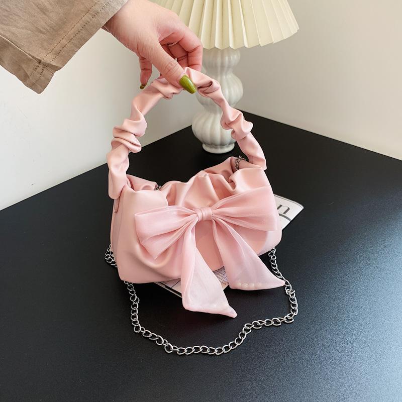 Popular Small Bag Women's New Fashion Personalized Chain Crossbody Cute Bow Shoulder Armpit Bag