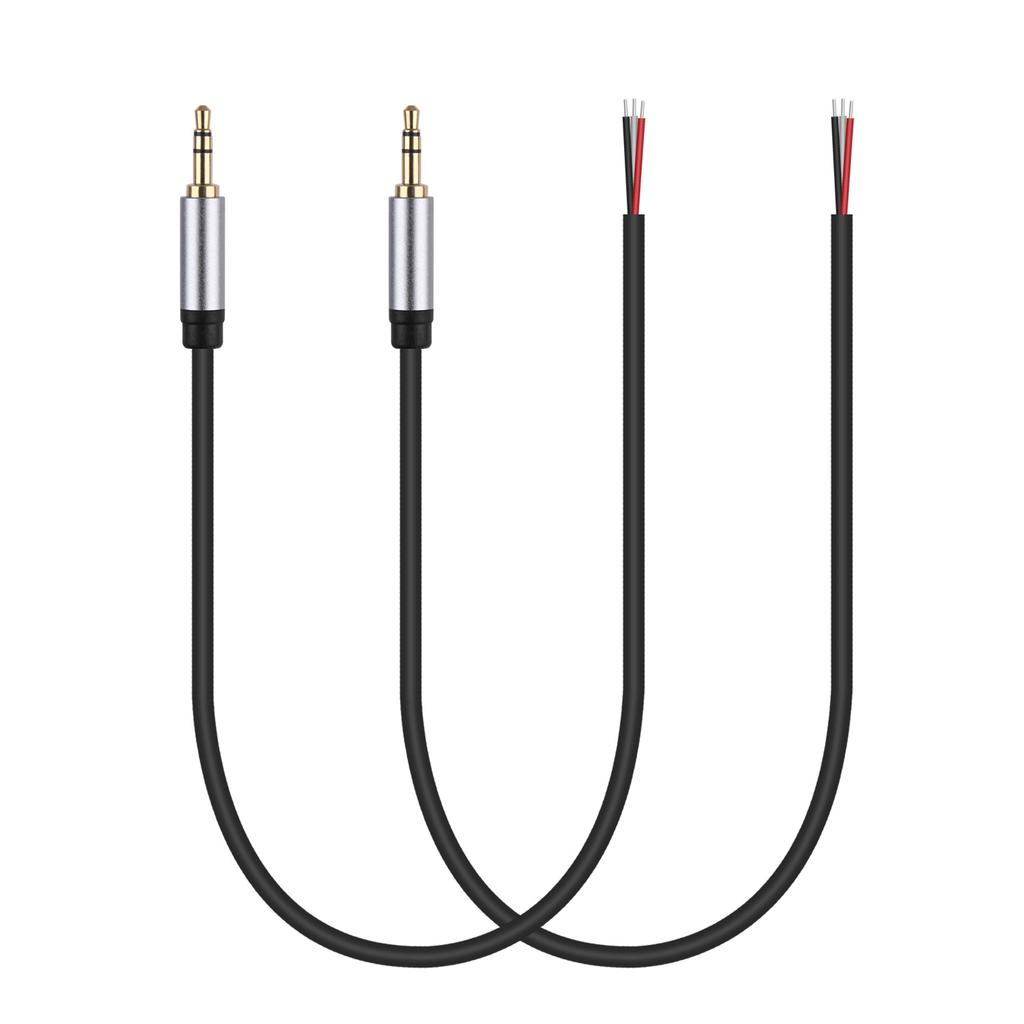 3.5mm Male Plug To Bare Wire Open End TRS 3Pole Stereo 1/8in 3.5mm Audio Cable for Headphone Speaker Repair Replacement