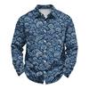 Herren Hawaiihemd Lockerer Schnitt Langarm Knöpfe Retro Lässig