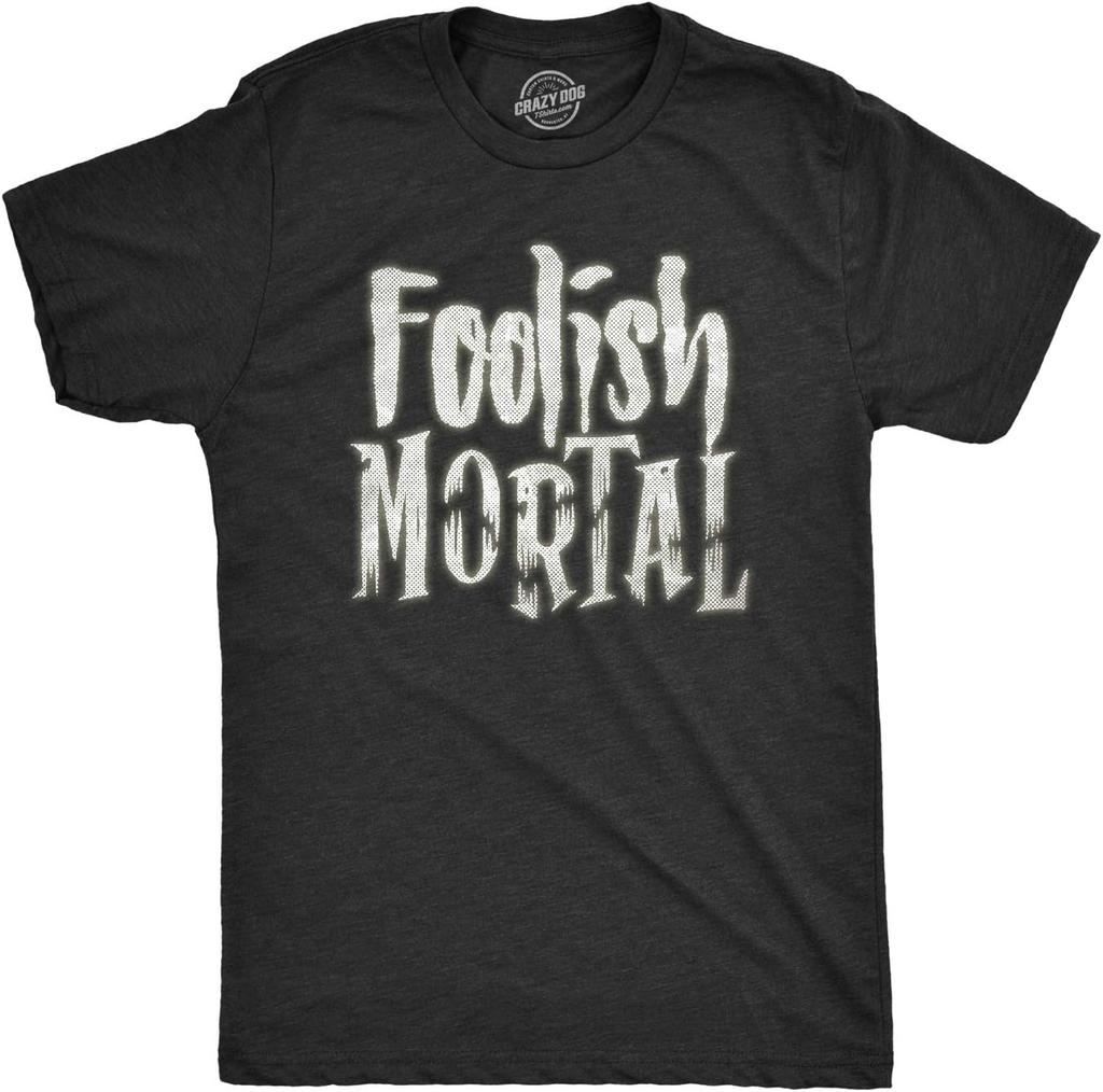 Unisexs Luminous Halloween Fun Short Sleeve Tshirt Stupid Mortals