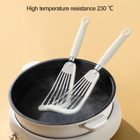 Cooking Spatula Non-stick Long Handle Hollow Out Multifunctional Stainless Steel Silicone Anti-scald Fish Spatula Shovel Kitchen Gadget