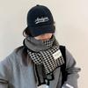 Double Sided Scarf Classic Houndstooth Women's Autumn and Winter Warm and Fashionable Knitted Scarf Versatile