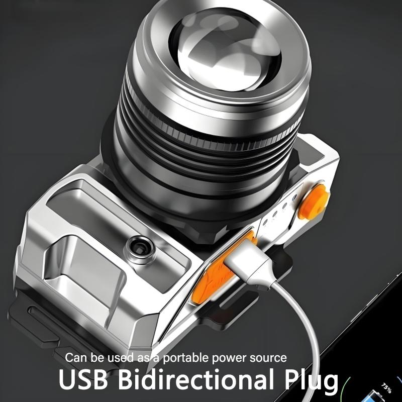 LED Sensor Headlamp T6 Super Bright USB Rechargeable Headlight 18650 Battery Waterproof Camping Fishing Lantern Power Source