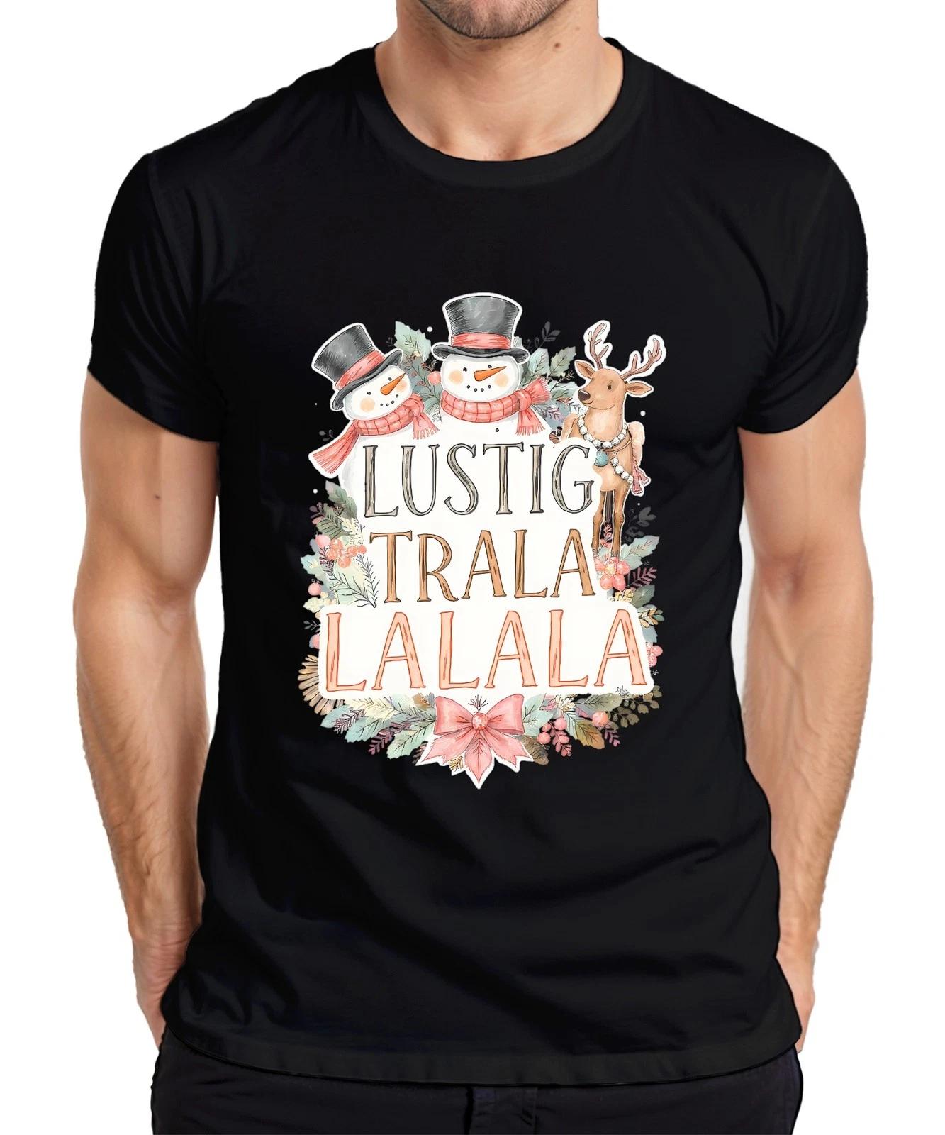 FUNNY TRALA LALALA Christmas Snowman Reindeer Cute Retro Mens T-Shirt- 2XL