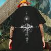 New Summer Men's T-Shirt 3d Compass Printed Short Sleeve Tees Simple Fashion Male Clothing Loose Oversized T-Shirt For Men
