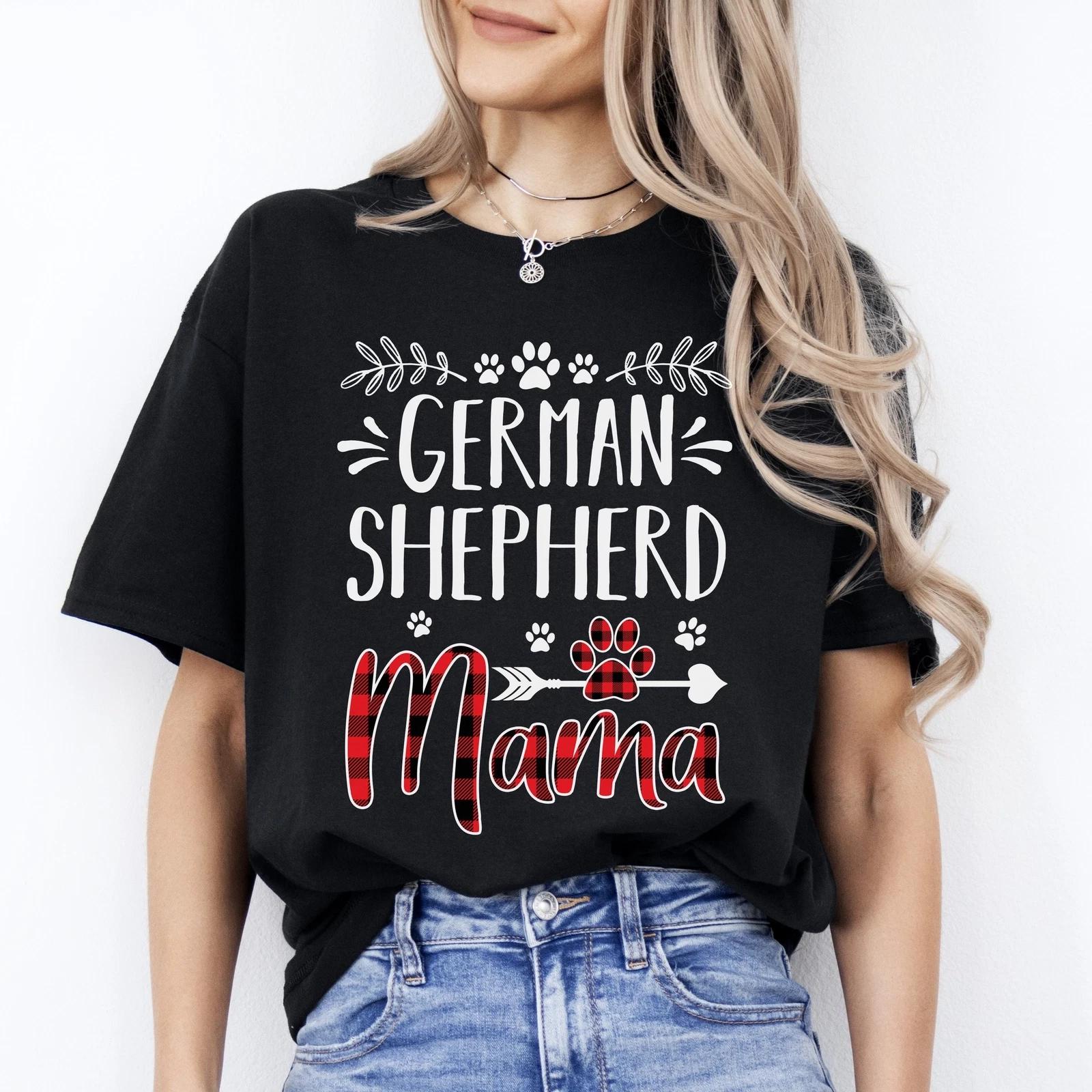 German Shepherd Mama T-Shirt gift German Shepherd Dog mom Unisex tee Black Navy 4XL