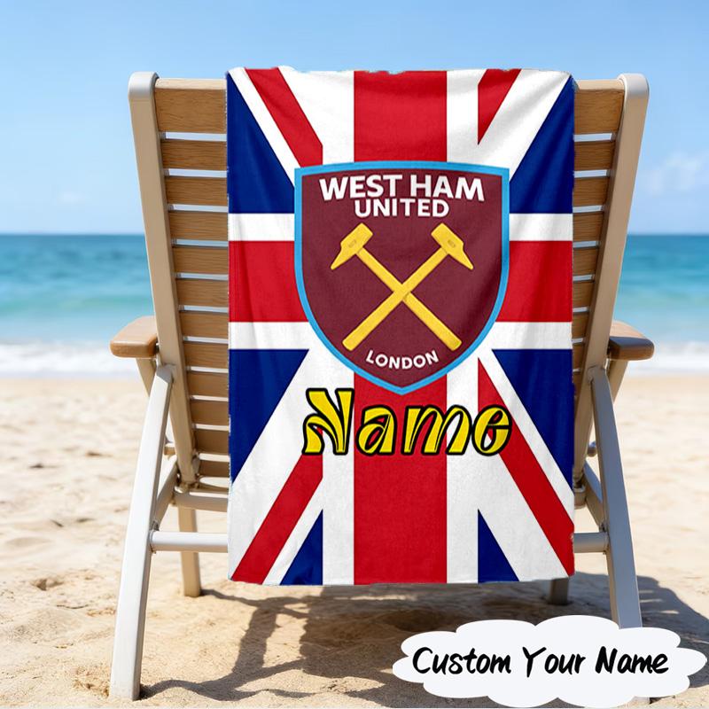 1PC Custom Name Beach Towel hammer Crest Beach Towel, Suitable for Camping, Travel, Beach Accessories, Super Absorbent, Family Gift