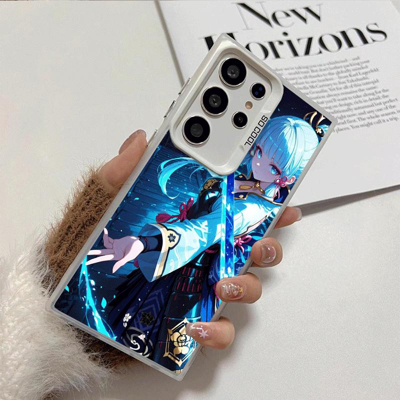 Genshin Impact Kamisato Ayaka Weiche Handyhülle für Samsung Galaxy S24 S25 FE S26 Edge S23 Ultra S22 Plus S21 + Stoßfeste Hülle B