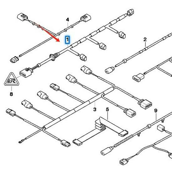 BMW X5 E70 LCI Rear Bumper Sensor Wiring Harness (Part #61129244425)