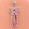 Bow Butterfly Navel Piercing Elegant Curved Barbell Fashion Dangled Belly Ring  Party