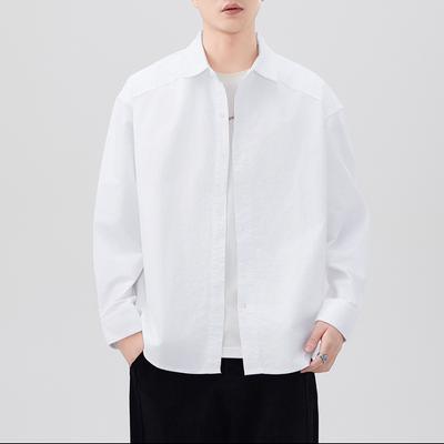 New Japanese Retro Spring Long-sleeved Shirt Men's Oxford Cotton Shirt Shirt American Style