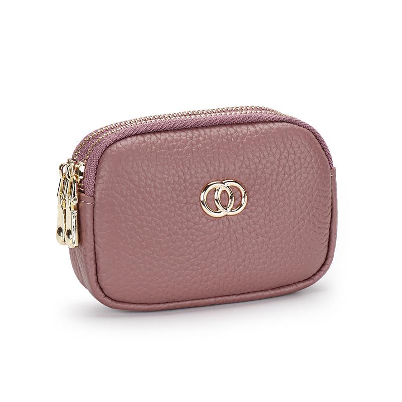 Damen Mini Clutch Geldbörse aus echtem Leder - Koreanischer Stil Mode Tasche für Lippenstift und kleine Gegenstände