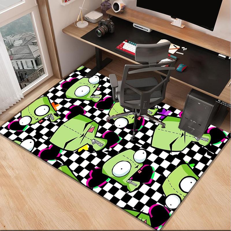 Alien Invasion Pattern Office Rug Chair Mat, Game Carpet, Suitable for Front Door, Bedroom, Living Room, Desk, Holiday Gift