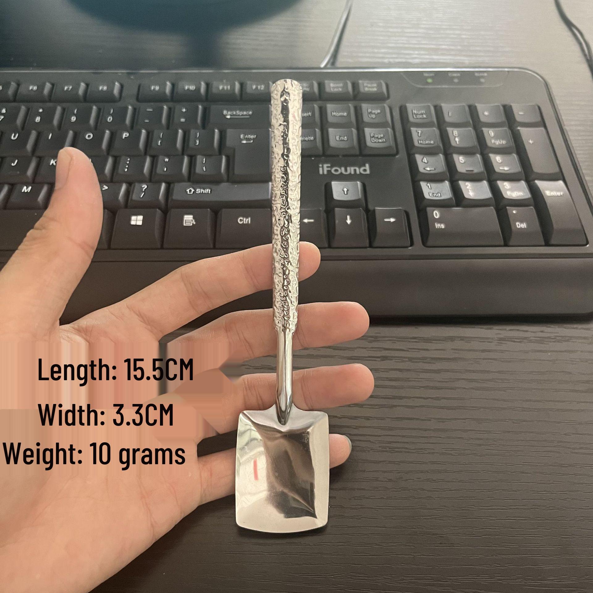 Stainless Steel Hammered Retro Watermelon & Dessert Spoon Set—Thickened, Creative, Cute Design.