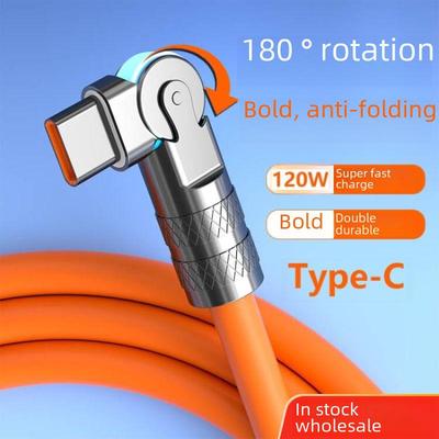 2m Rotating Mecha 120W Super Fast Charging Data Cable for Huawei, Apple, Typec - 6A Flash Charging
