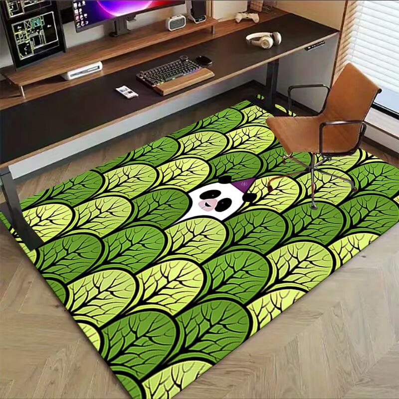 1PC Panda Leaf Extra Large Non Slip Floor carpet, Office, family, bedroom Large Area Rug Indoor Rugs, Vibrant Colors