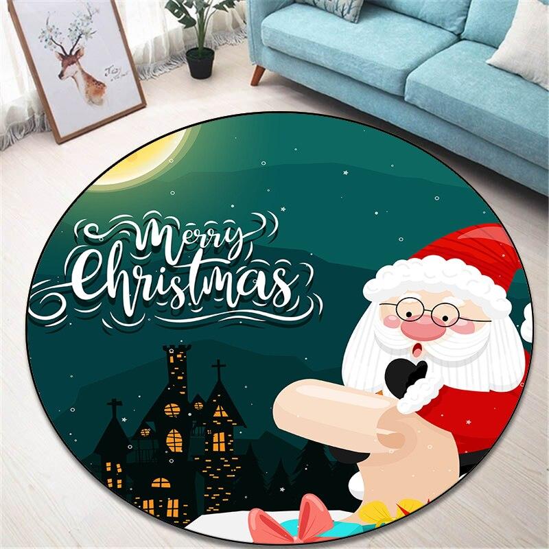 2022 neue Weihnachten Runde Bereich Teppich Boden Matte Wohnzimmer Teppich Polyester Teppich E-sport Stuhl Rund Matte Dropship kind Geschenk