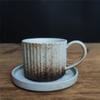 Handmade Retro Ceramic Coffee Cup and Saucer Set - Creative, Simple Design