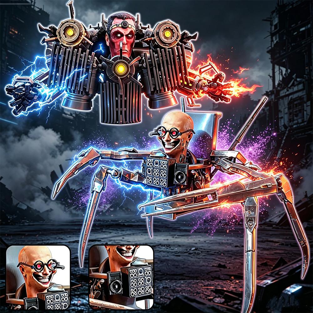 New 3D Printed Skibidi Figures Toilets Speakerman Spider Monitoring 2.0 Interceptor Warrior Vacuum Models for Kid Birthday Gif