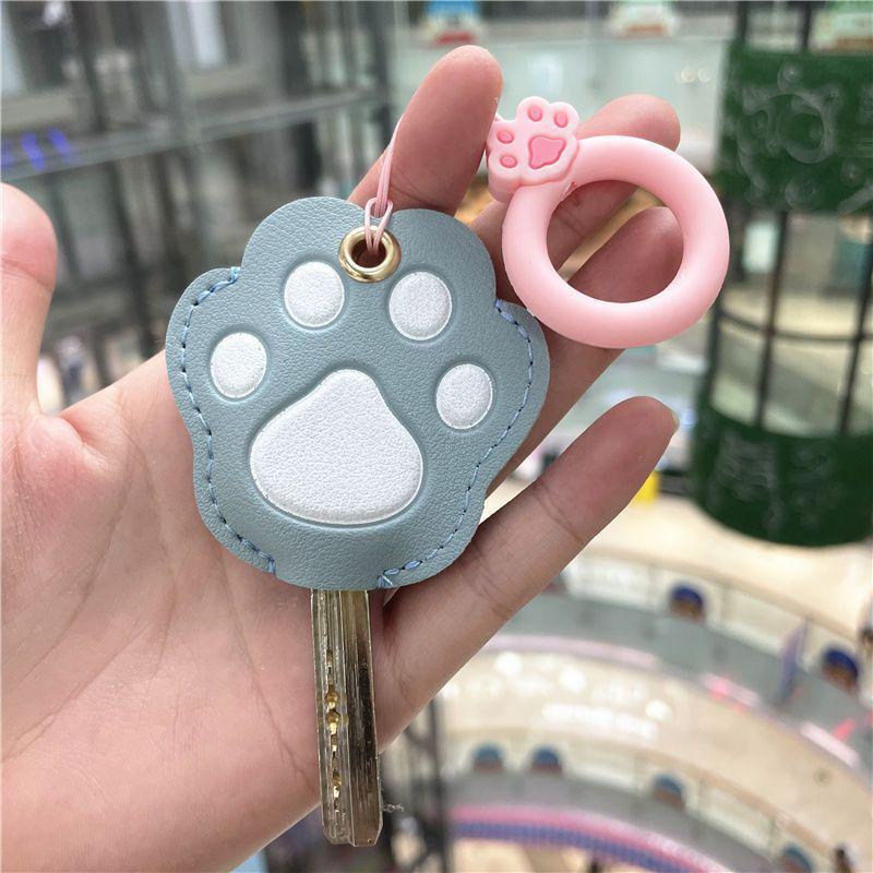 Personalized Cat Paw Keychain: Cute Women's Access Card Holder & Key Cover for Home and Vehicle