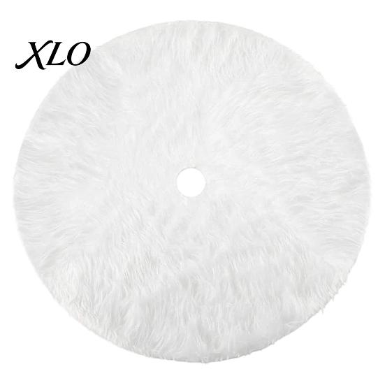 Decorative Tree Stand Cover for Xmas Party 24/30/36 Inch White Faux Fur Christmas Skirt, Soft Fluffy Plush Large Skirt Villa Hotel Lobby Base