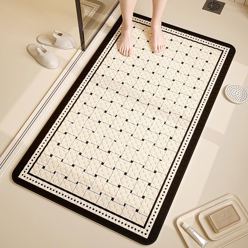 

Коврик на присосках для ванной противоскользящий, легкая роскошь, высококачественный напольный коврик, квадратный коврик для ног для ванной комнаты и душевой кабины 40*70cm