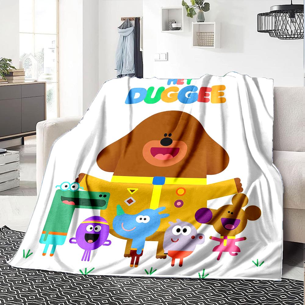 Hey Duggee Theme Printed Blanket - Perfect for Couch, Bed, Travel & Outdoor Use | Machine Washable, Cozy & Durable.