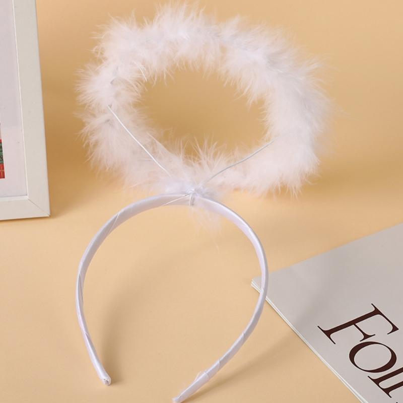 Cartoon Angel Cool Devil Headband Feather Hair Hoop Stage Hairbands