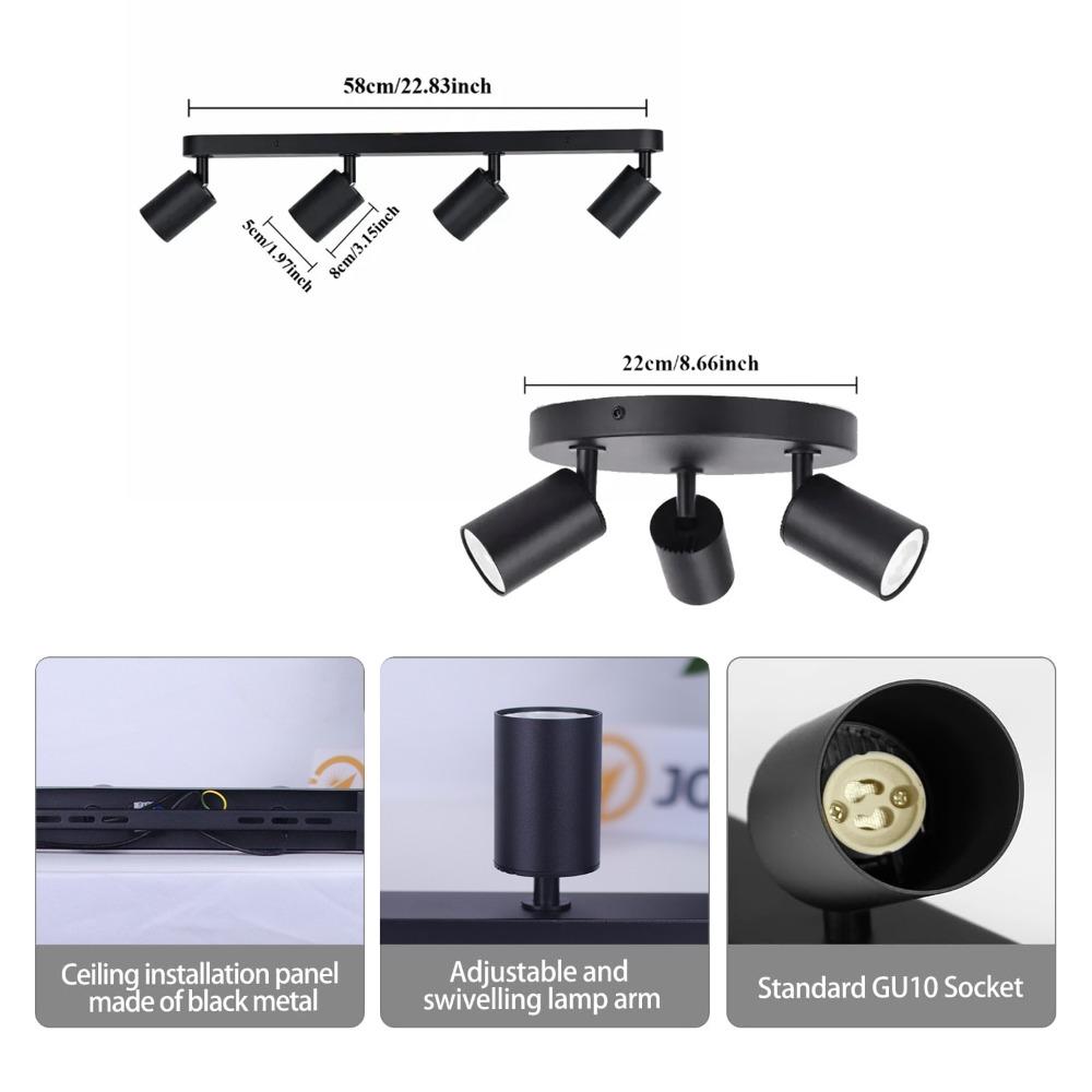 3/4Heads LED Ceiling Light GU10 LED Track Spot Light for Chandelier Bedroom Corridor Ceiling Lamp Replacement Bulb Lighting
