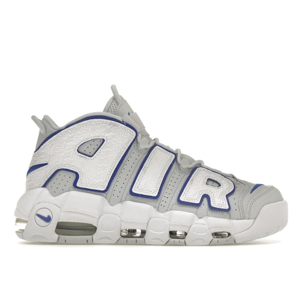 Nike Air More Uptempo 96 Embossed Hoops Unisex Sneakers White Pure-Platinum Racer-Blue FD0669-100