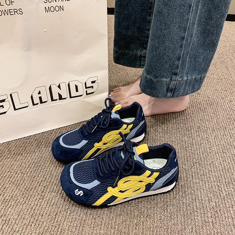 

Обувь Dexun спортивная обувь детская 2025 супер огонь легкая мягкая кожа дышащая сетчатая обувь платформа повседневная обувь ретро обувь Форрест Гамп 35 синий