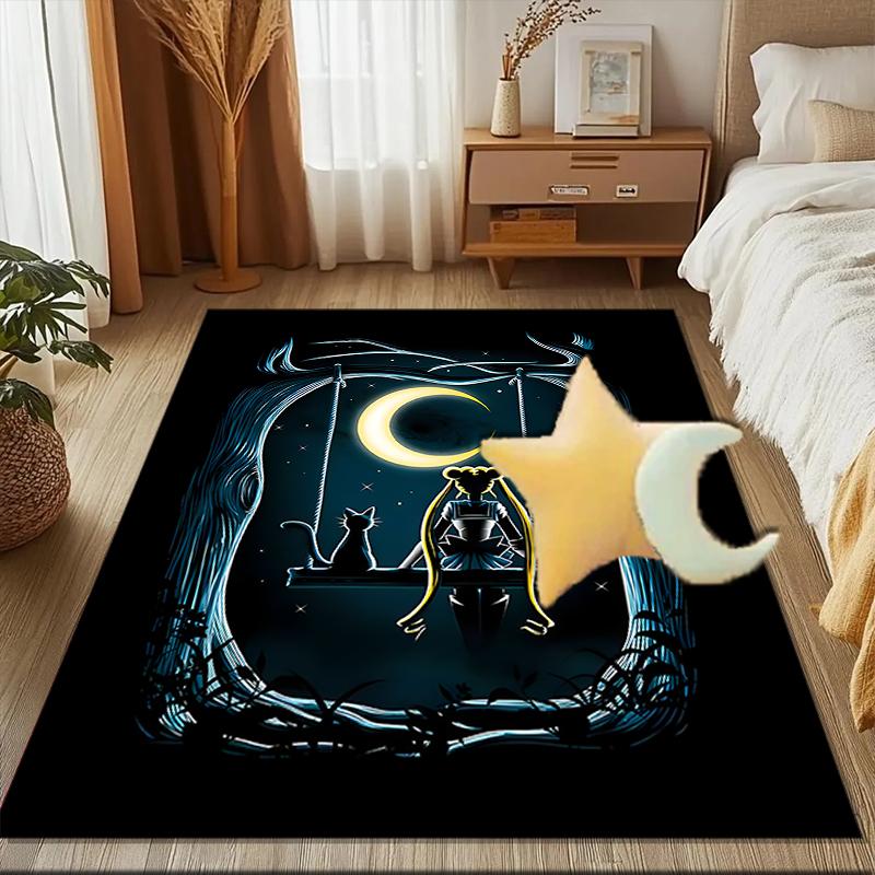 Moonlit Guardian Area Rug Suitable for Indoor And Outdoor,Carpets for Kitchens, Homes, Offices, Living Rooms,Home Decor,Christmas Gift