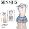 Sailor Uniform Extremely Sexy Maid Cute Mini Anime Cosplay One Size Fits Most and [SENMHS] See-Through Cosplay, Erotic, Naughty, Lingerie, Skirt,