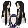 33" Long Straight Black Cosplay Wig – Voluminous Center-Parted Synthetic Hairpiece for Anime Convention & Stage Performance