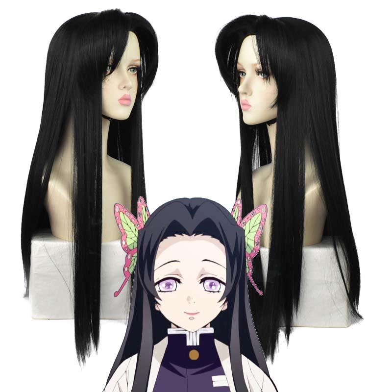 33" Long Straight Black Cosplay Wig – Voluminous Center-Parted Synthetic Hairpiece for Anime Convention & Stage Performance