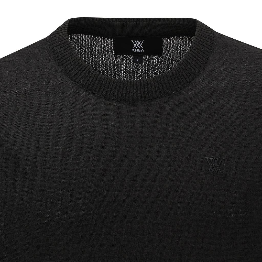 ANEW GOLF Men Solid Short Sleeve Sweater_Bk