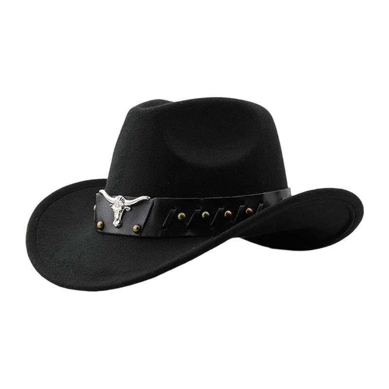 Stylish Cowboy Hats Adjustable Band Breathable Cloth Comfortable Fit Western Party Outdoor Festival Accessory