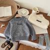Girls' clothing autumn and winter new pullover top girls trendy heavy industry sequined letter embroidered sweater