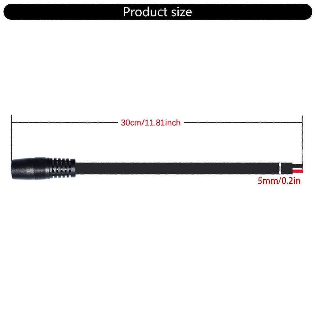 DC7909 Power Cable Female To Bare Wire Open End Adapter Cord 16AWG for Solar Panel Outdoor Power Supply 30cm Length