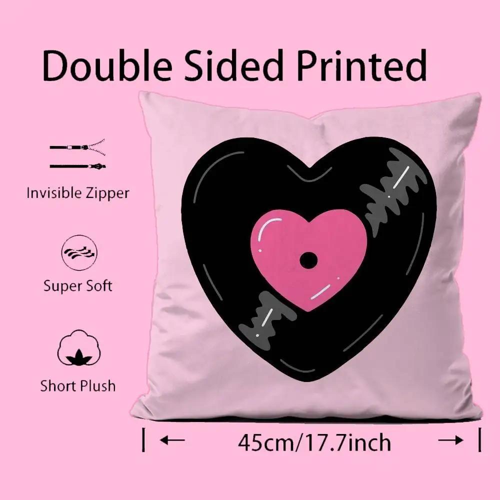 Love Heart Shape Pillow Case Pattern Printing Pillowcase Living Room Sofa Cushion Cover Bedroom Room Decor